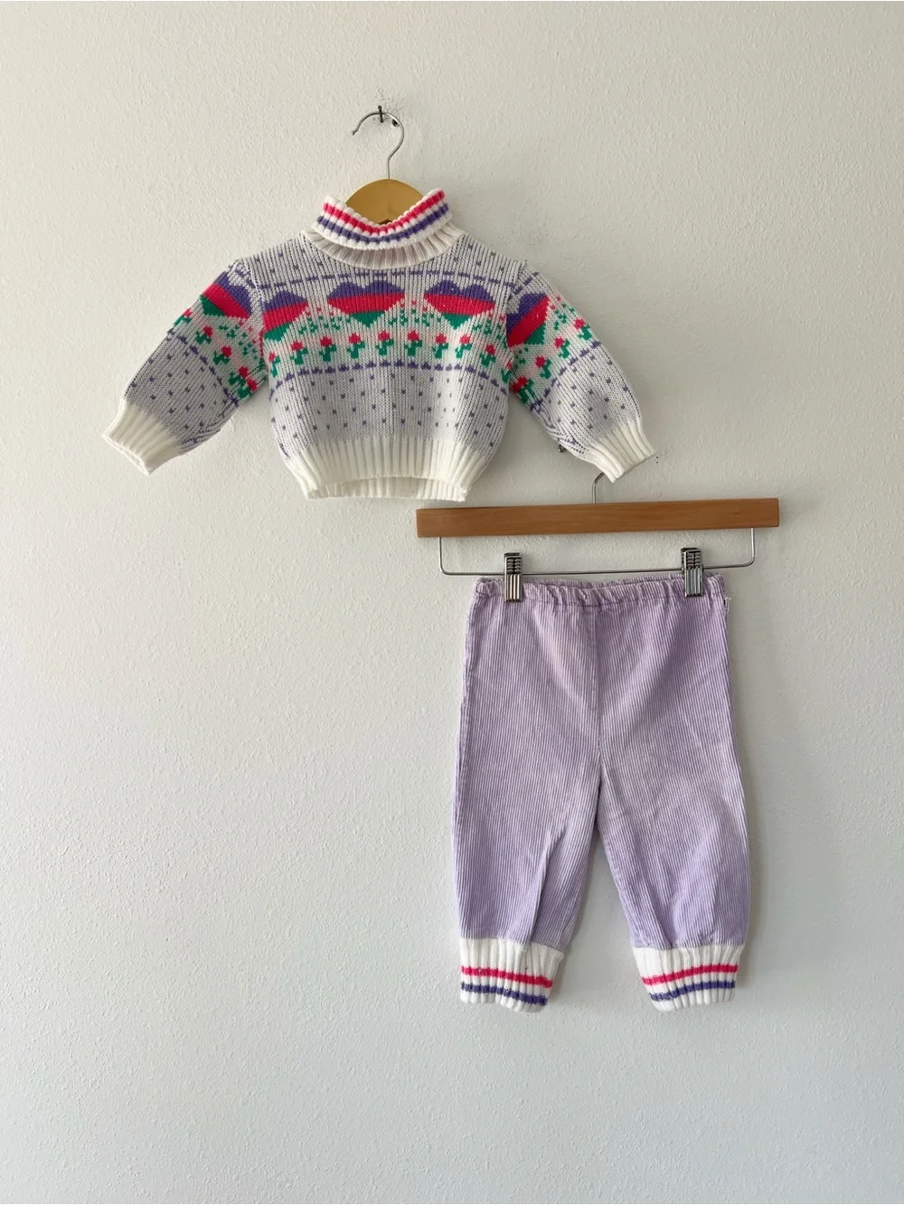 BABYBAIR | Vintage 80s 90s Hearts Sweater Set | 18 mos